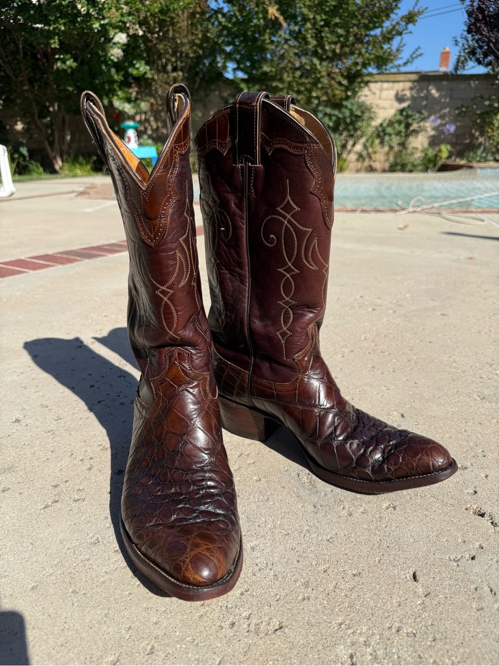 Justin Boots 9712 bias cut Gator boots USA made Alligator